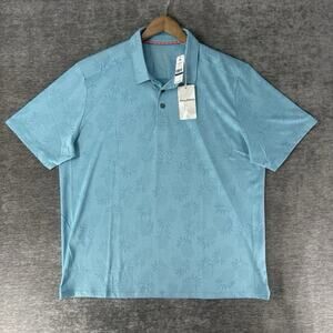 Tommy Bahama Island Zone Palm Coast Pineapple Golf Polo Shirt Men’s XL Blue NWT